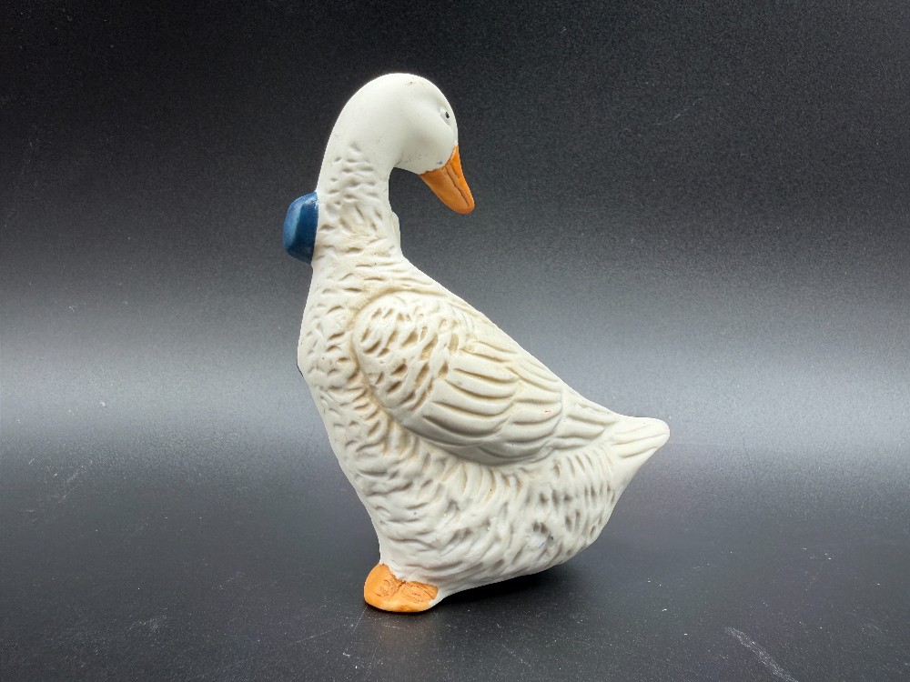 1980s Ceramic Bisque Goose Figurine