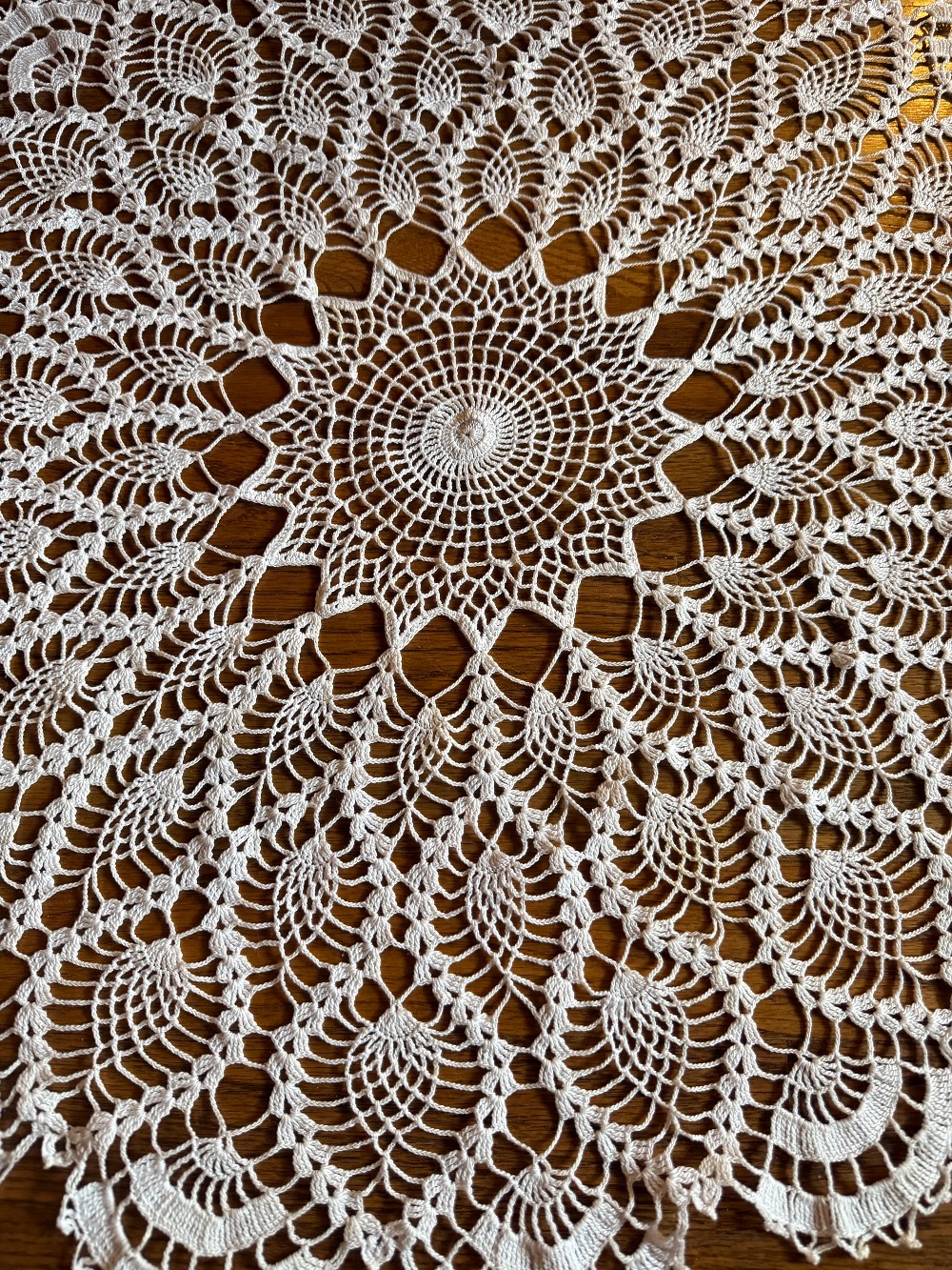 Vintage White Crochet Round Doily