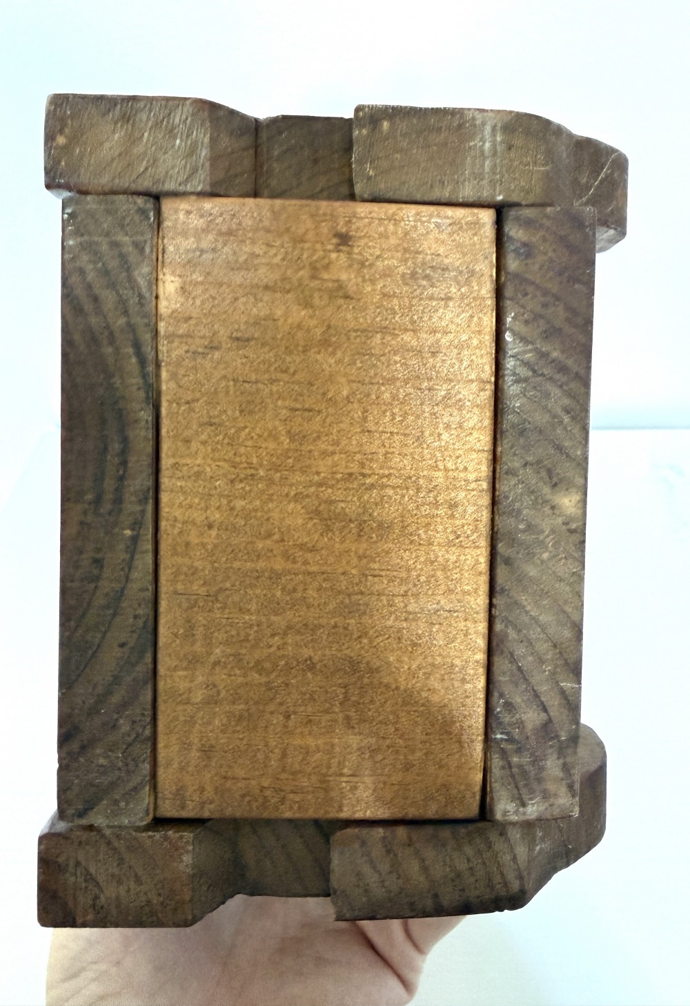 Hand painted wooden bunny basket