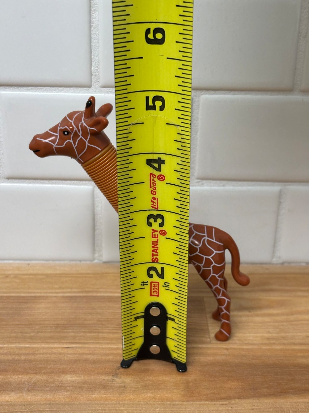 Toy Giraffe Vintage Accordion Stretch Neck Plastic Figure 4½