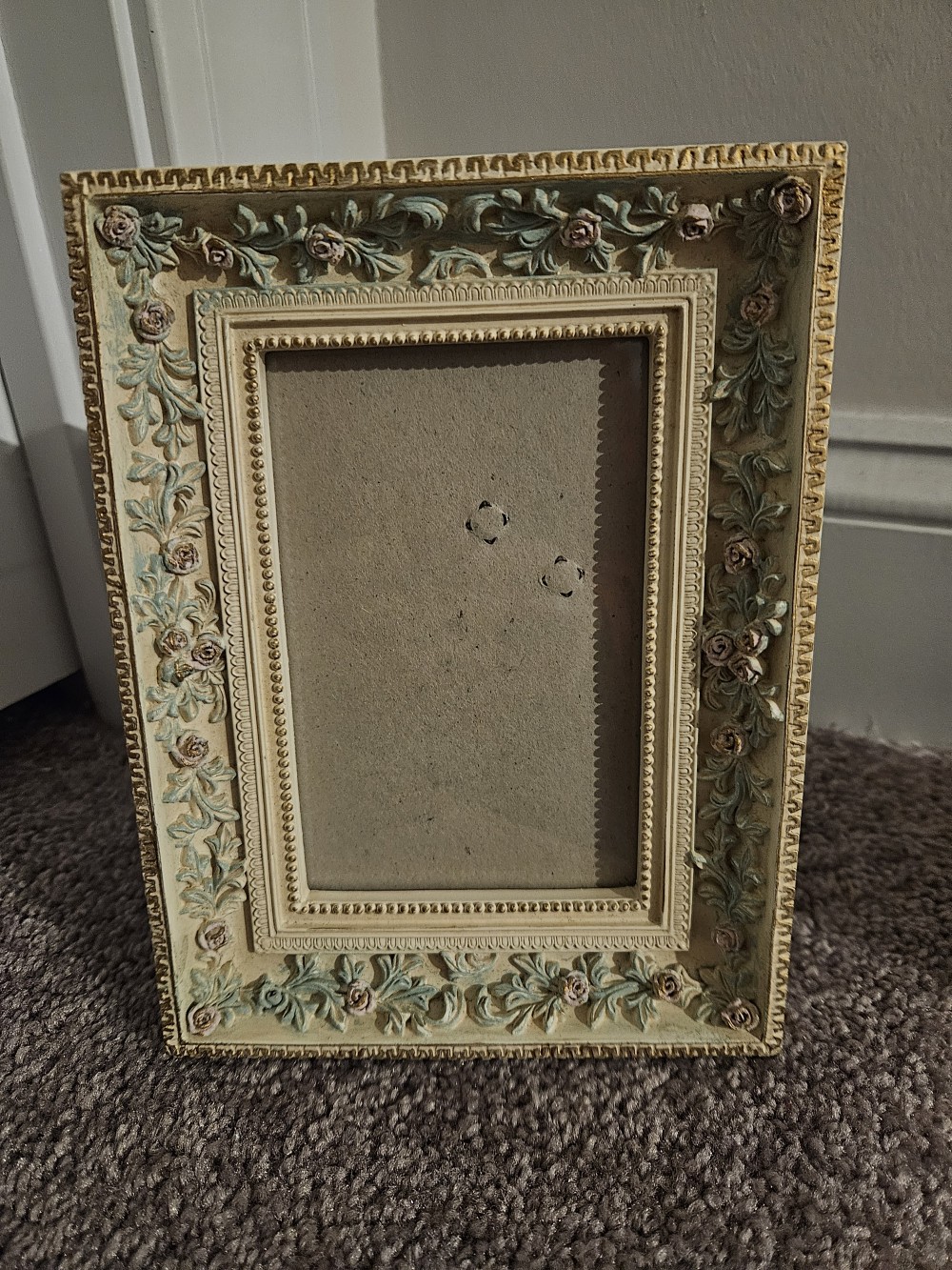 Vintage Ceramic Floral Pic Frame