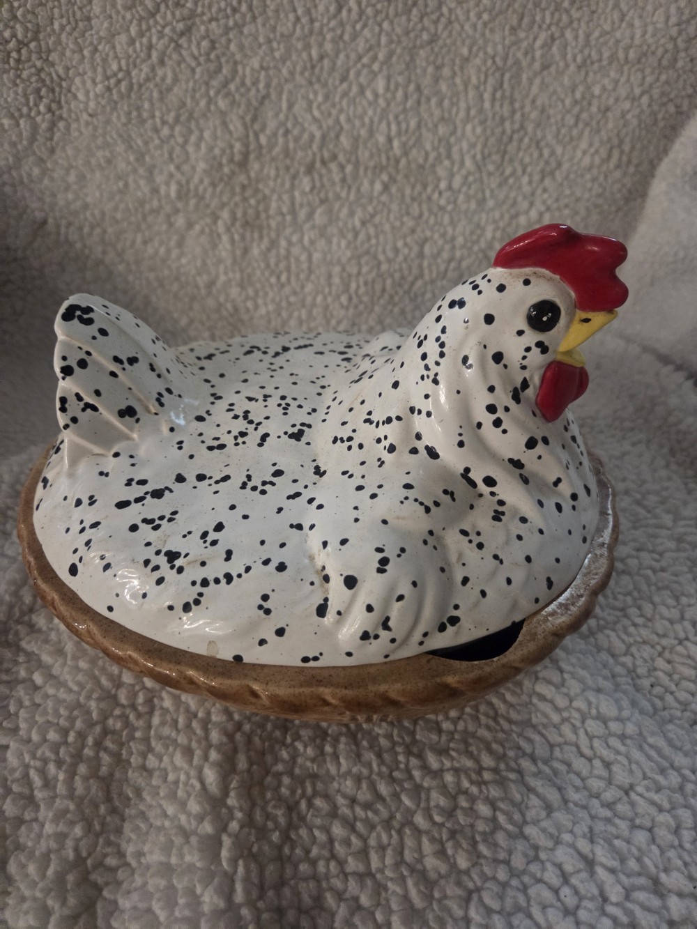 VTG Handmade Ceramic Hen on Nest