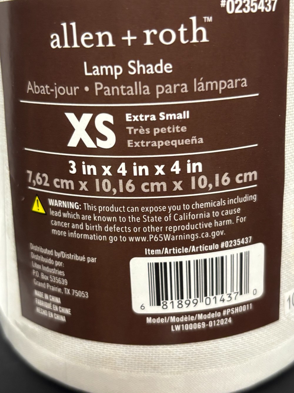 Lamp shade XS white clip on 3 x 4 x 4 Allen + Roth