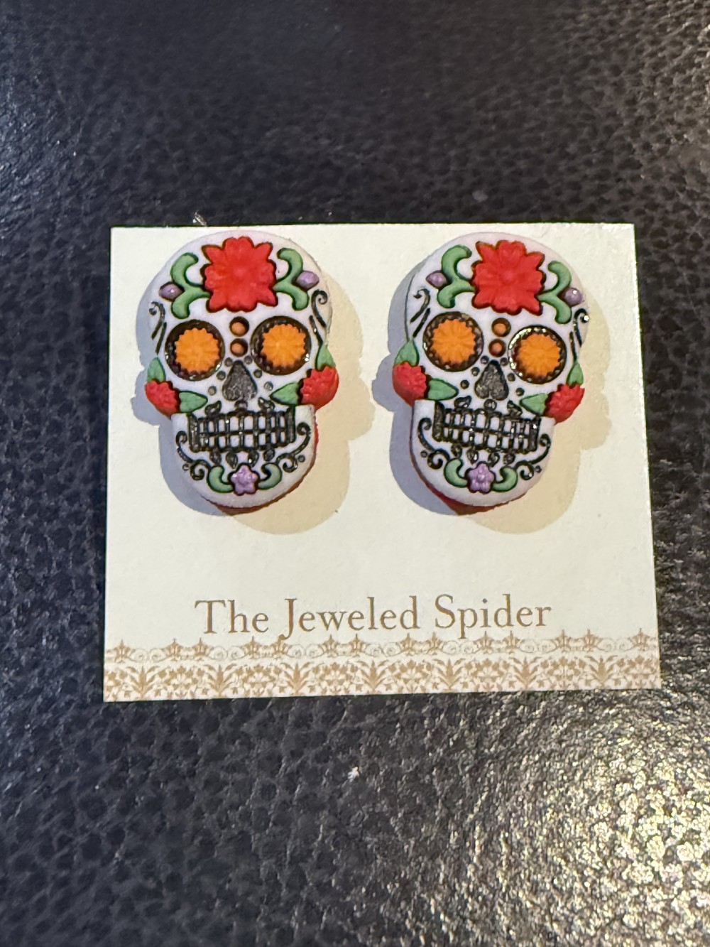 Stud Earrings - Sugar Skull, Day of the Dead