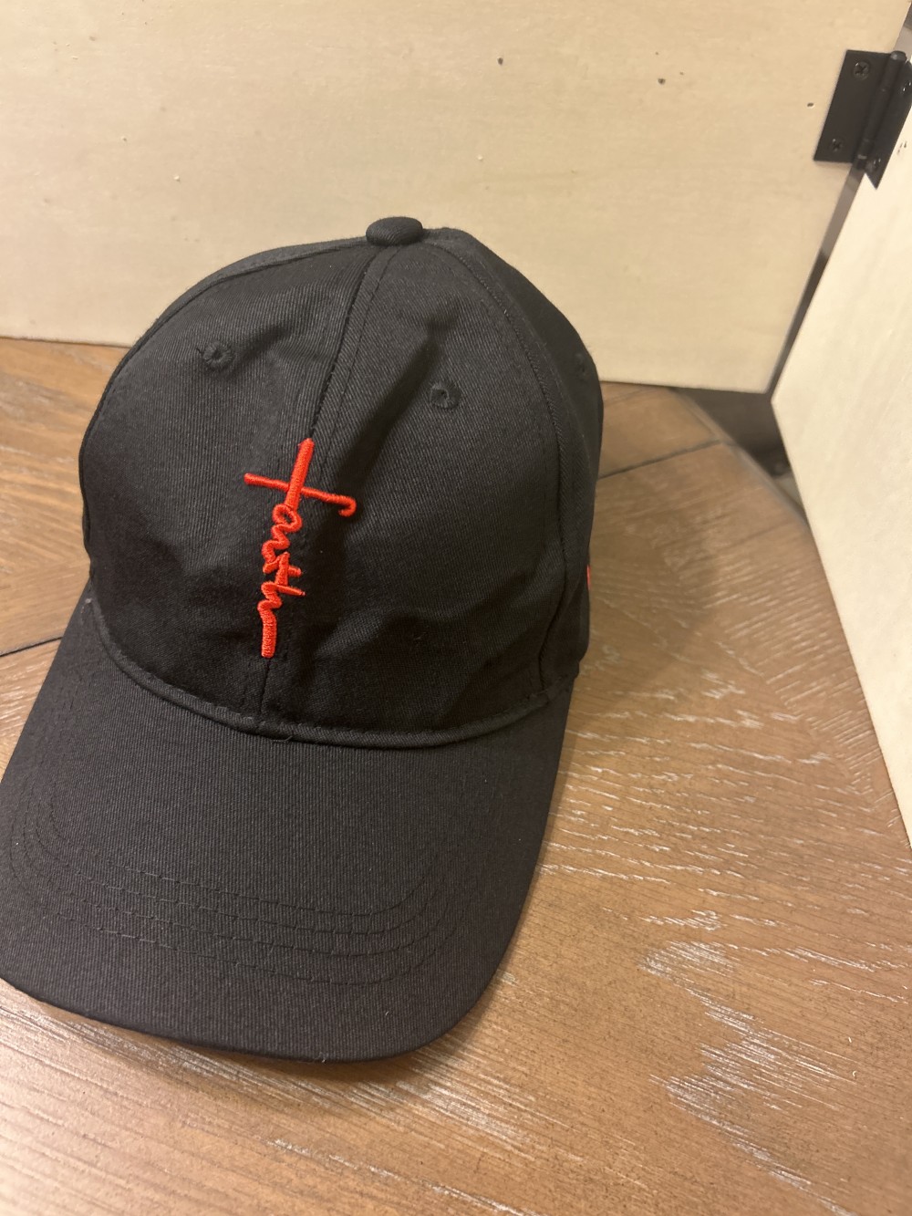 Men's Hat Faith Black with Red Letters