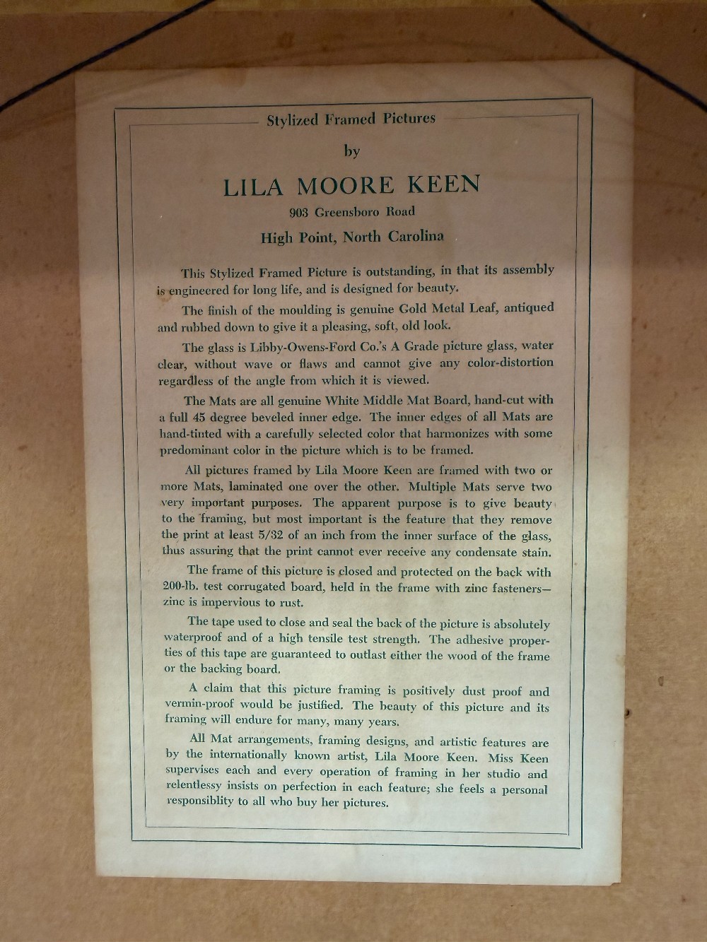Vtg. Framed Lila Moore Keen Camellia Botanical Print