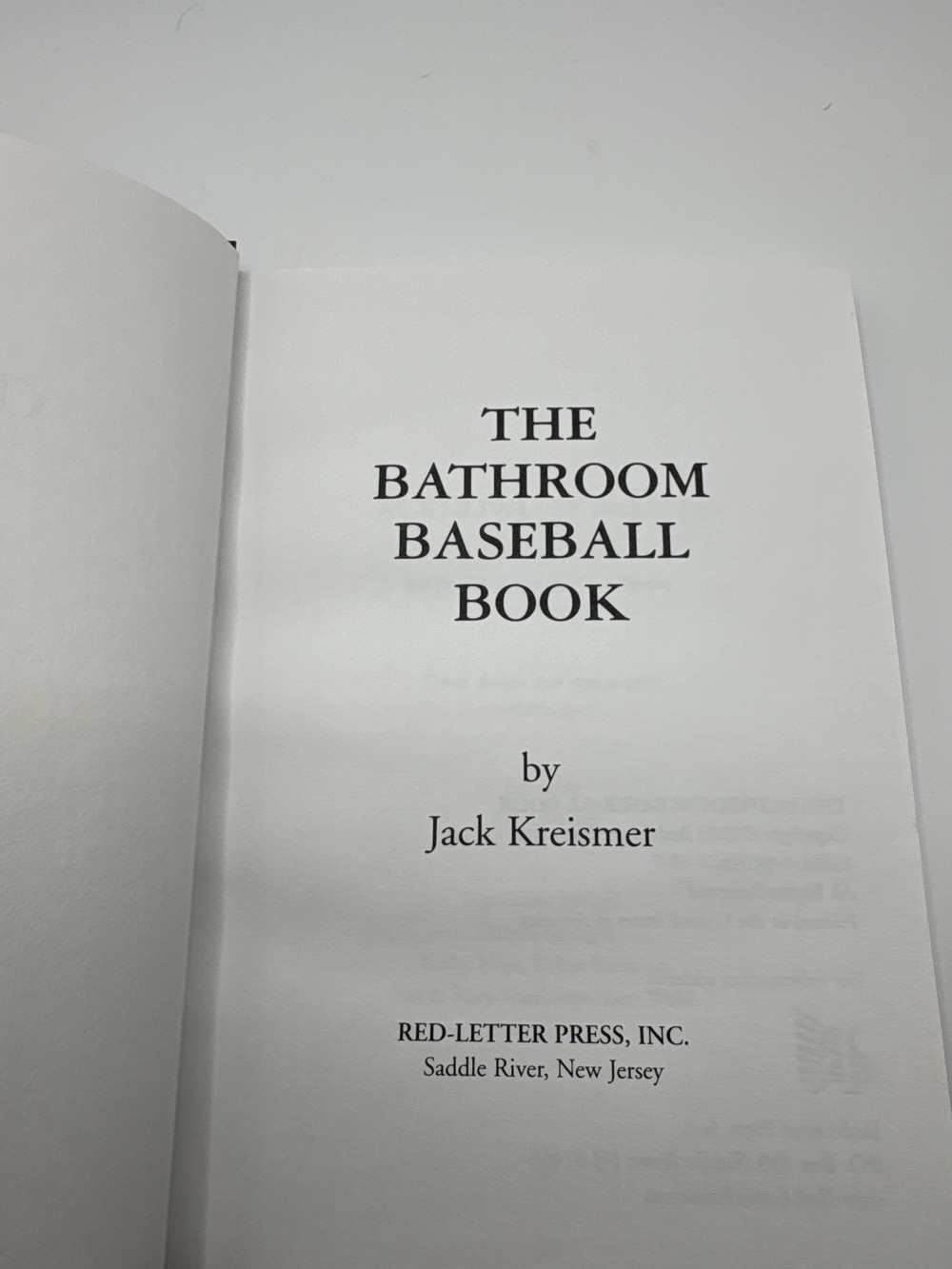 The Bathroom Baseball Book by Jack Kreismer used