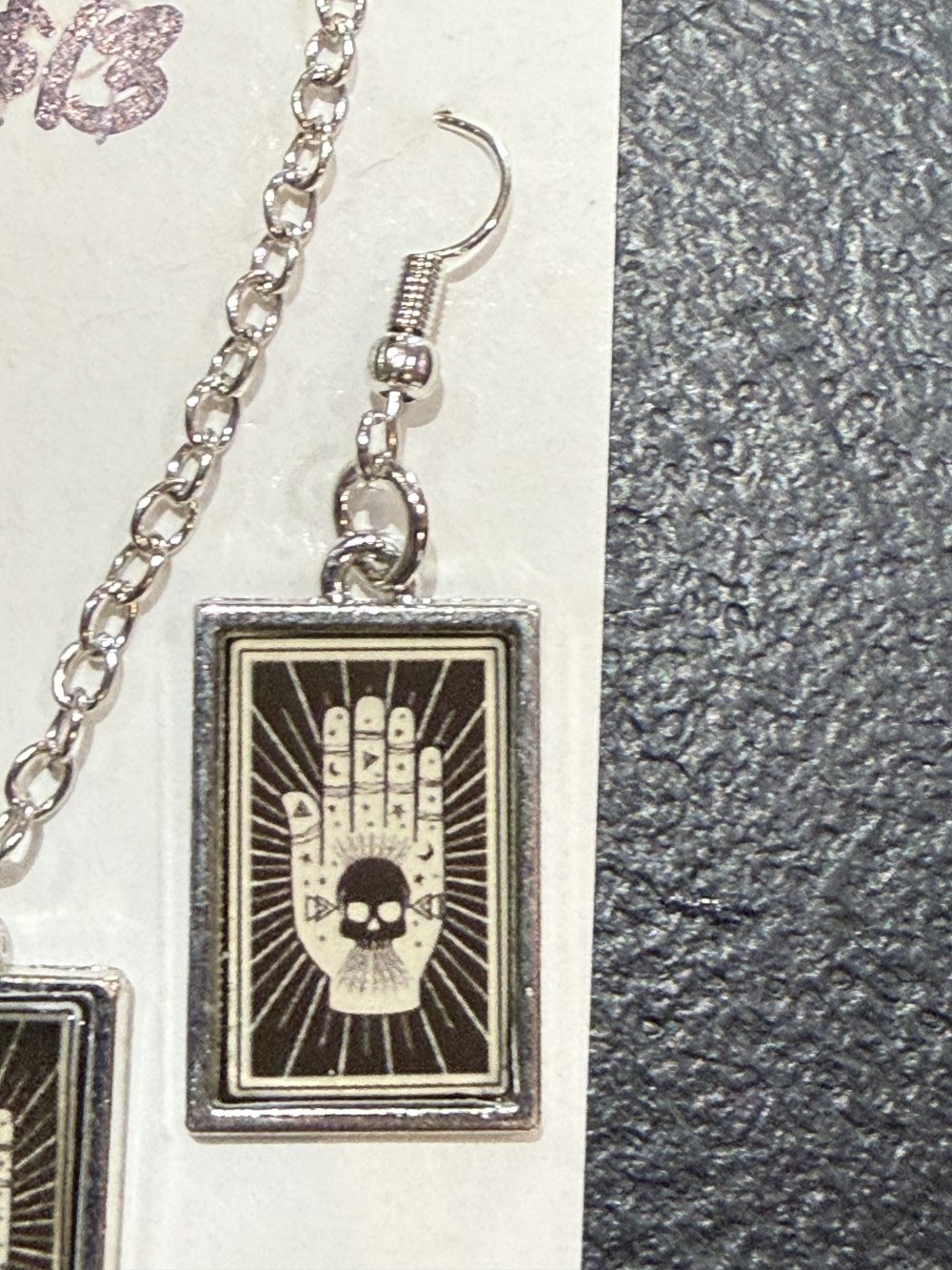 Necklace & Earrings Set - Hamsa with Skull Panel