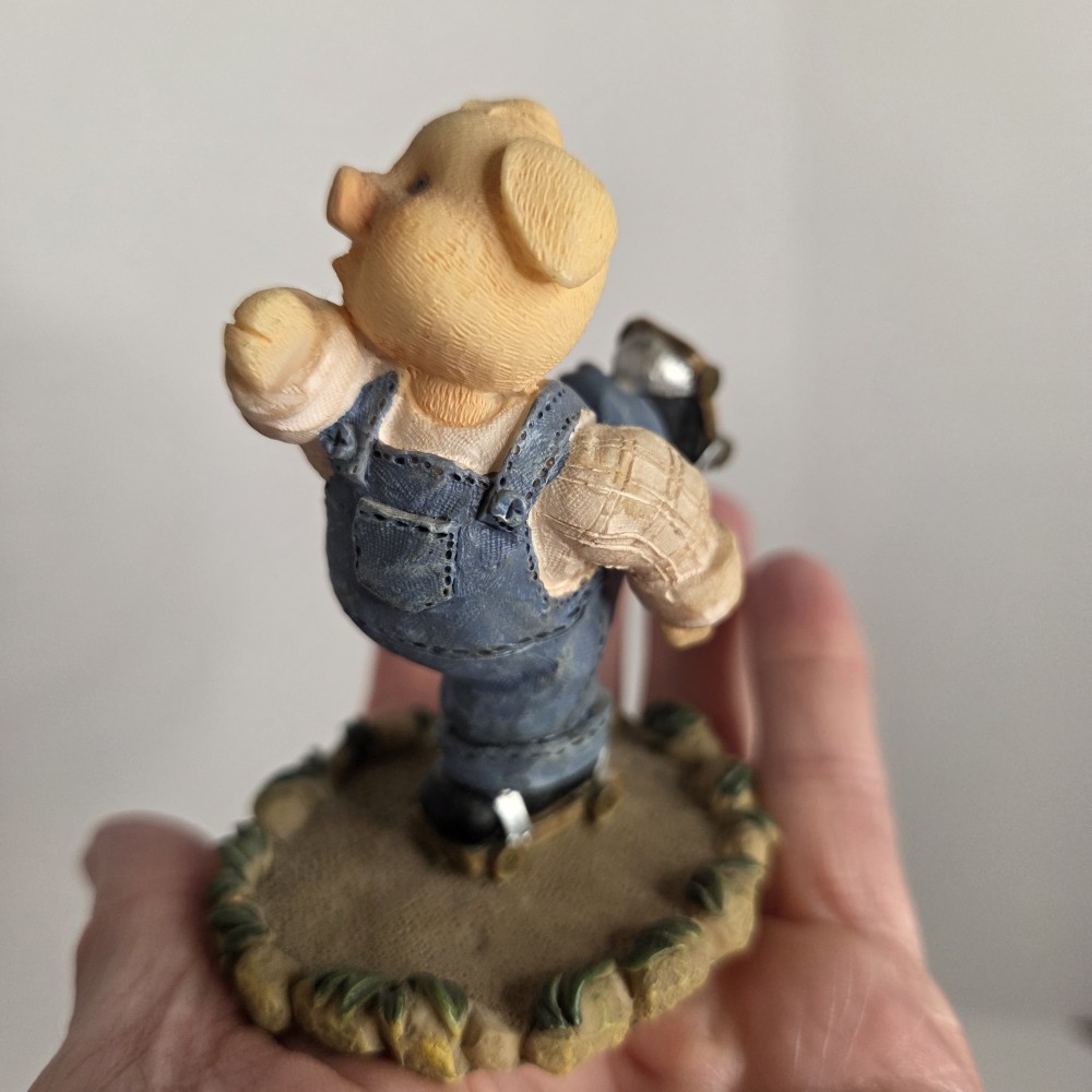 VTG Youngs Skating Pig Figurine
