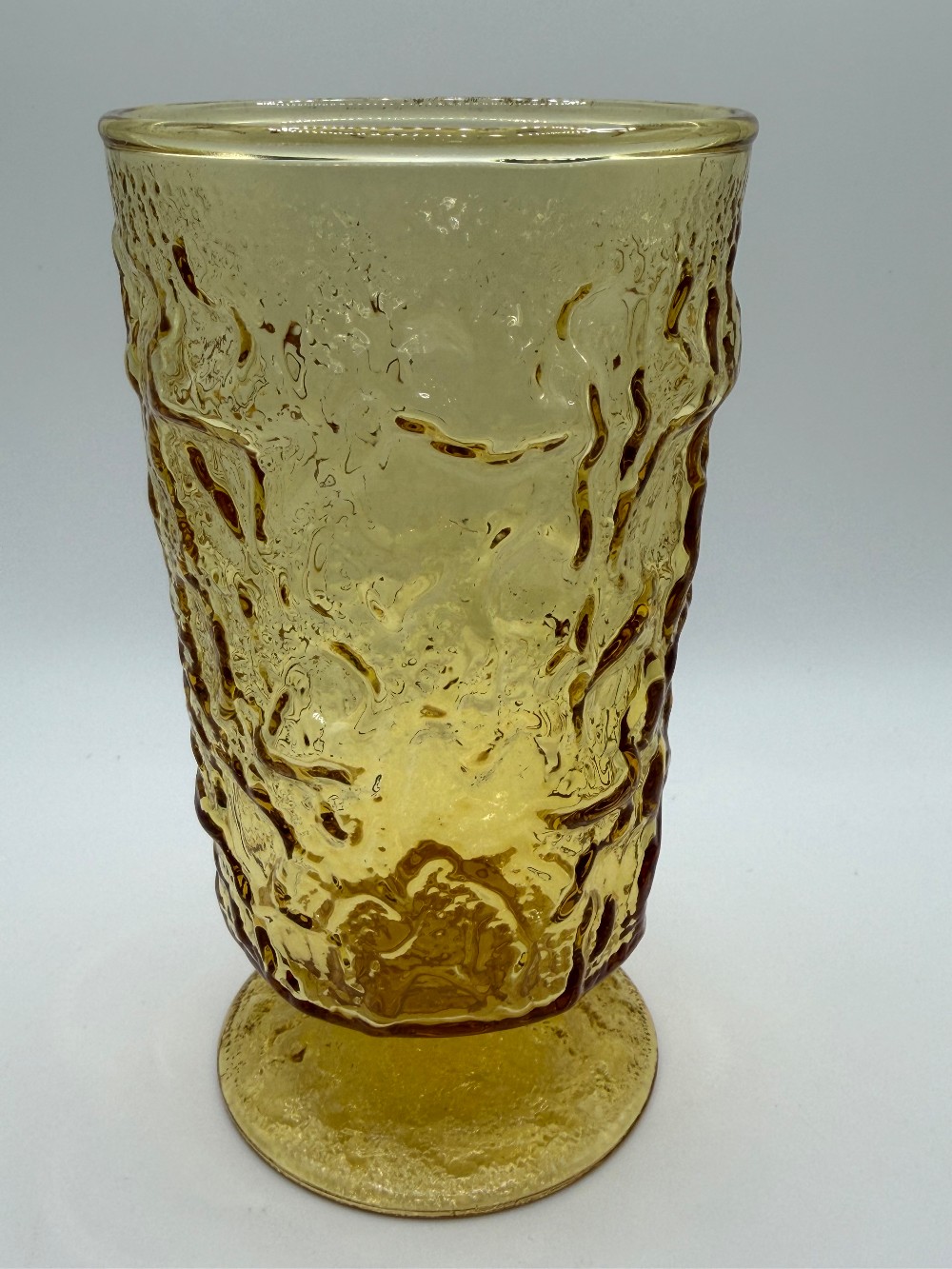 Vintage Anchor Hocking Milano Lido Gold Pedestal Juice Glass