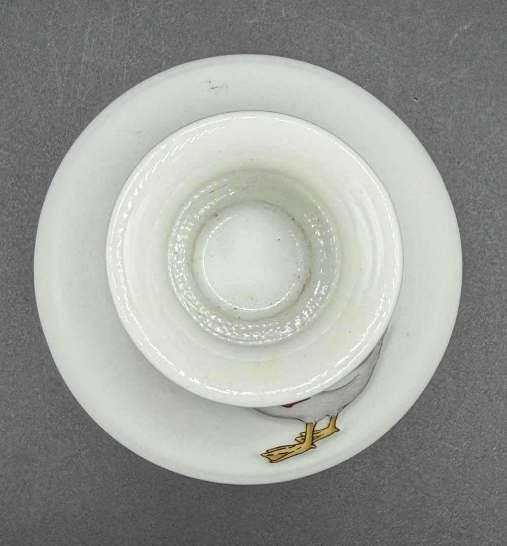 1980s Christmas Goose Porcelain Taper Candle Holder - Made in Japan