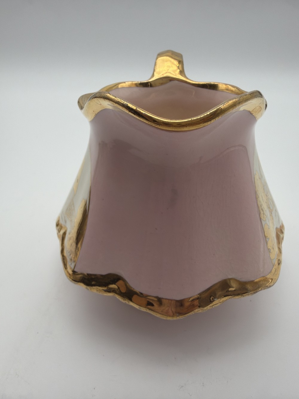 AS IS Vintage Pink & Gold Porcelain Pitcher – Made in USA