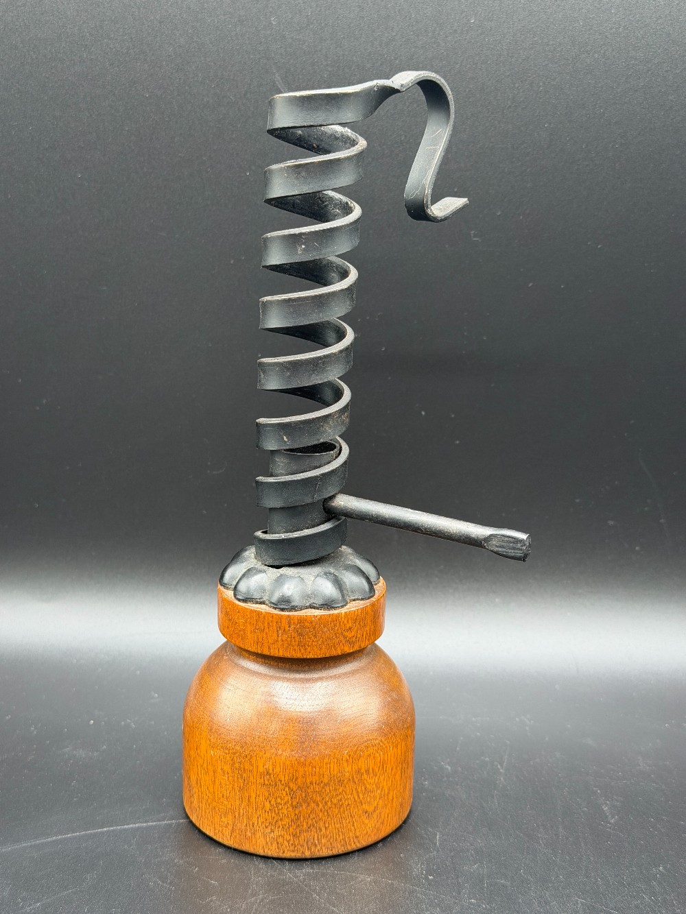 Courting Candle Holder Iron and Wood