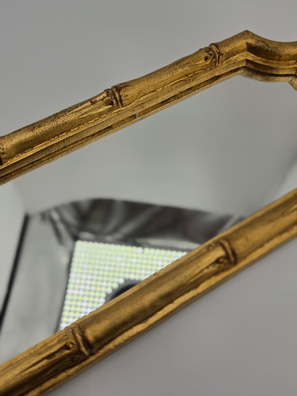 Vintage Florentina Gilt Faux Bamboo Accent Mirror