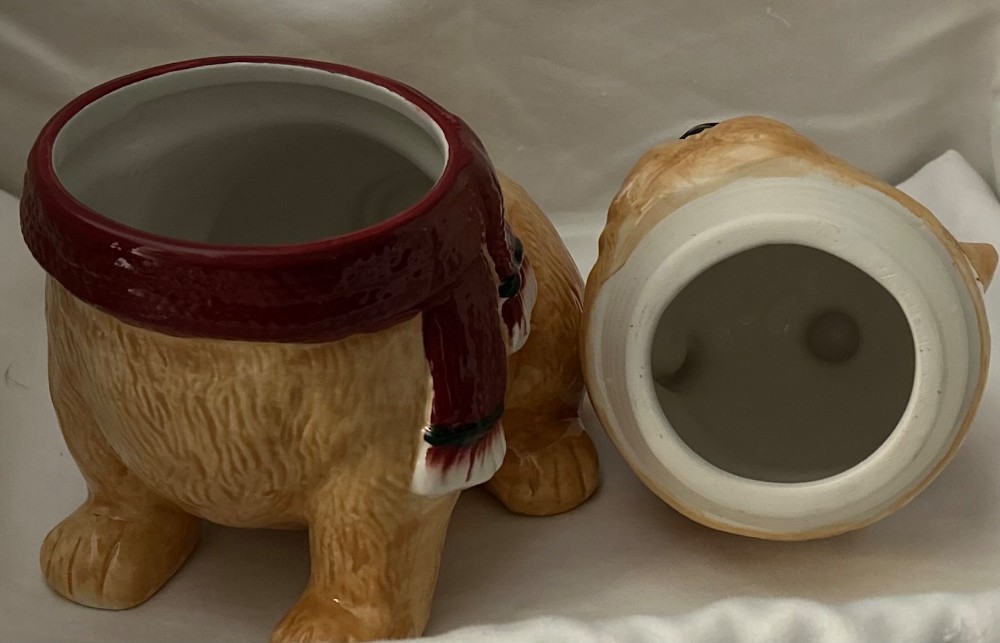 French Bulldog Ceramic Holiday Cookie Jar