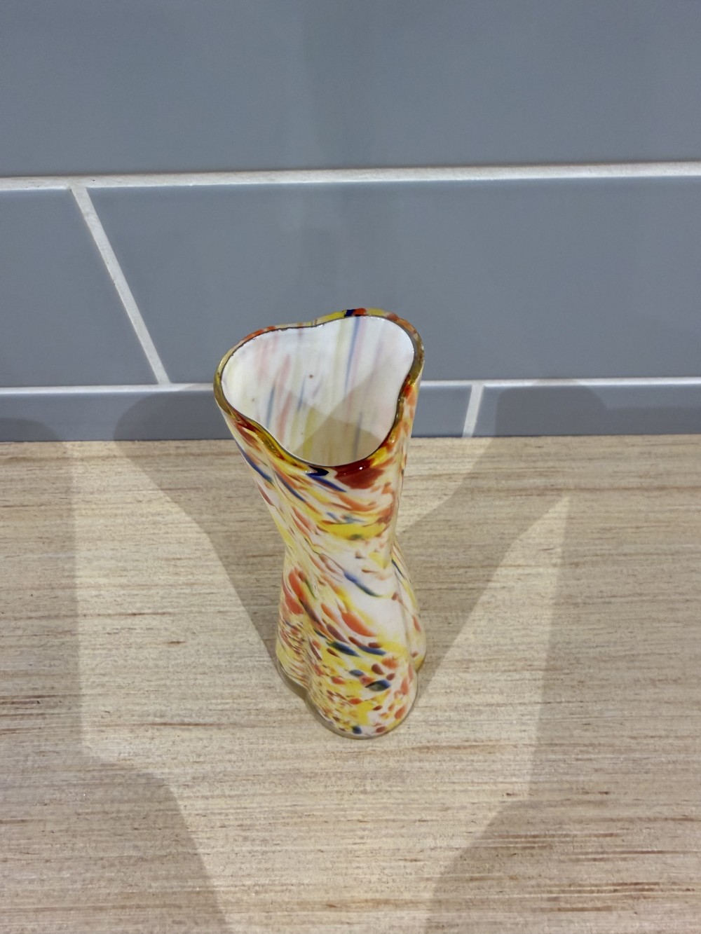 Vtg Confetti Art Glass Bud Vase