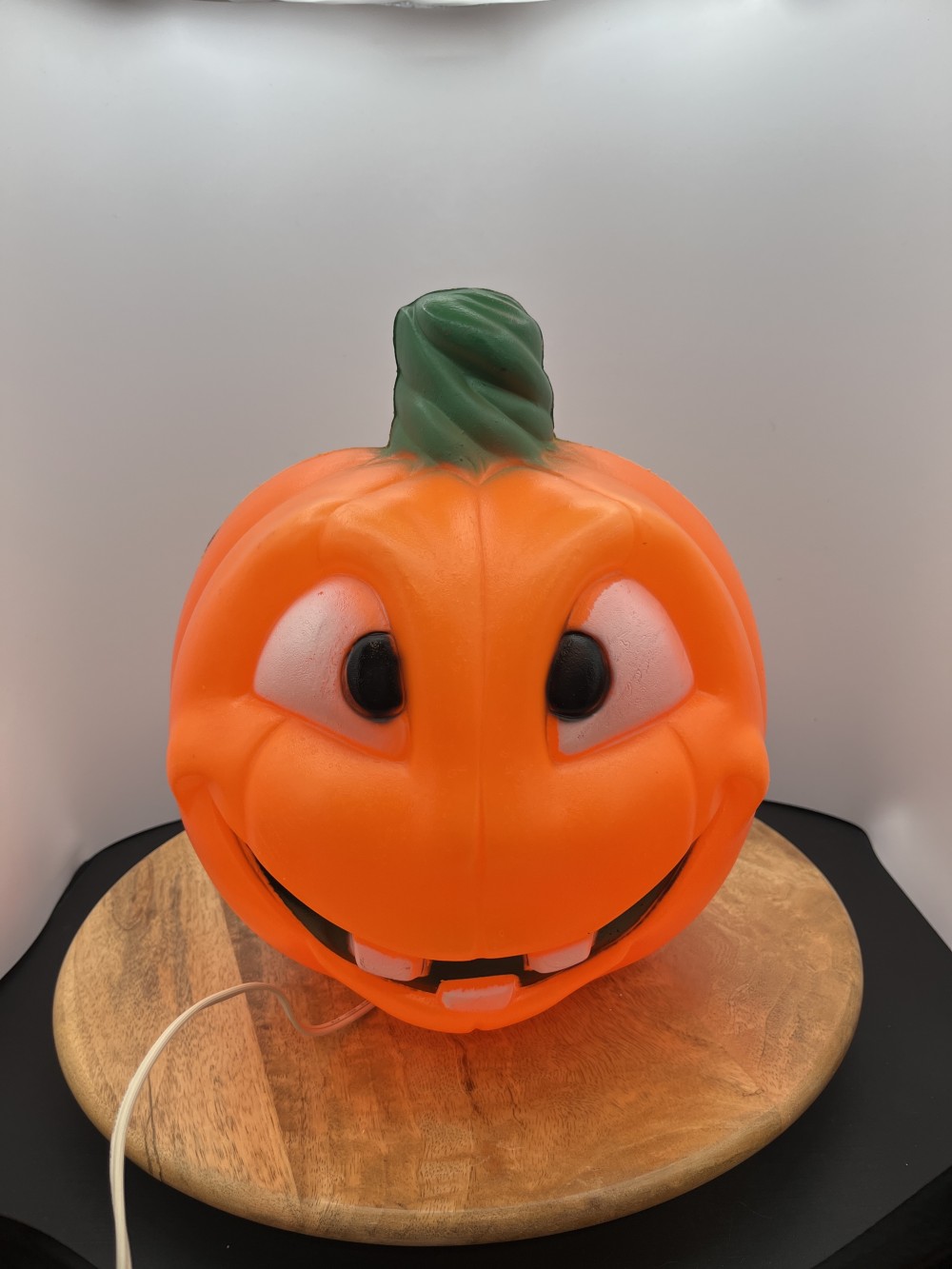 Vtg 2-sided Blow Mold Jack-o-lantern