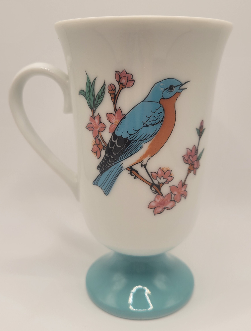 Vintage Fred Roberts Co. Bluebird Pedestal Mug