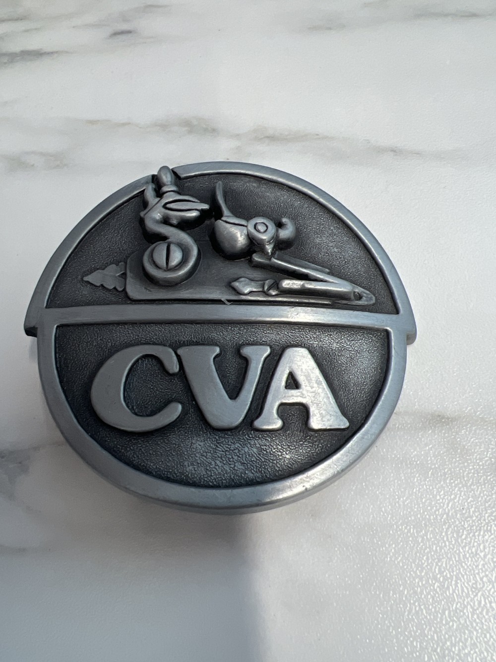 Cva pewter belt buckle with motorcycle