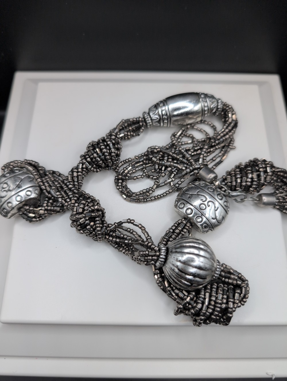 vintage multi-strand torsade statement necklace