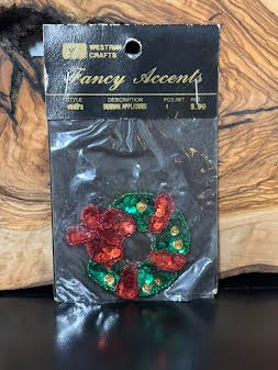 Vintage Wreath  Sequins Applique Sewing Item