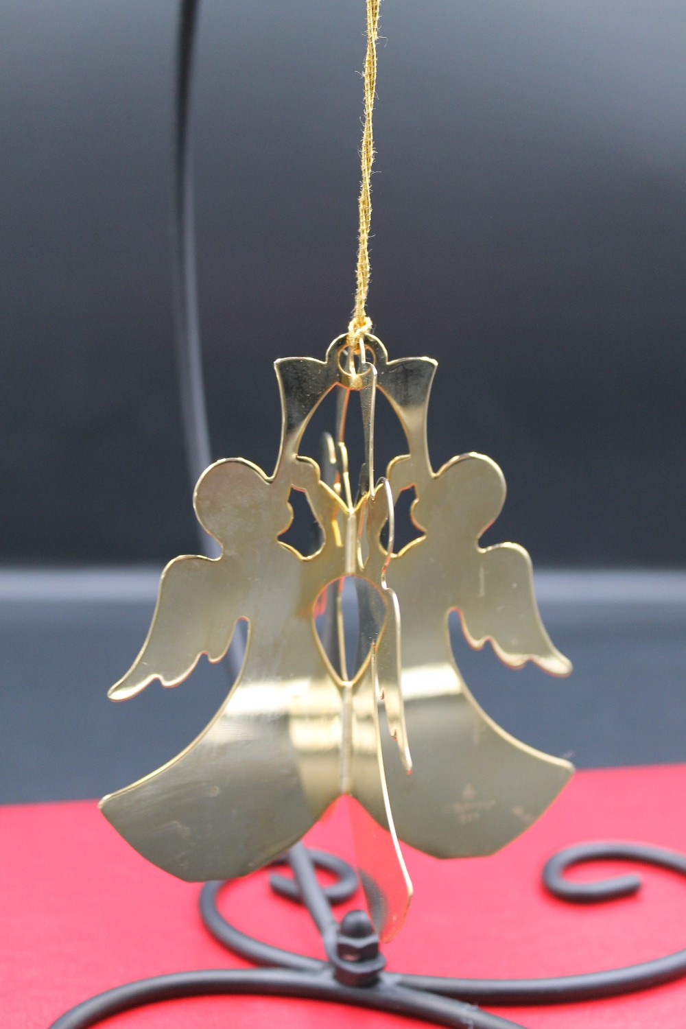 Vtg 1977 Danbury Mint brass/20kt gold plated angel ornament