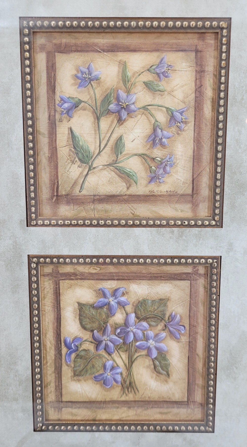 VTG 90s Double Print Bellflowers Wild Violets