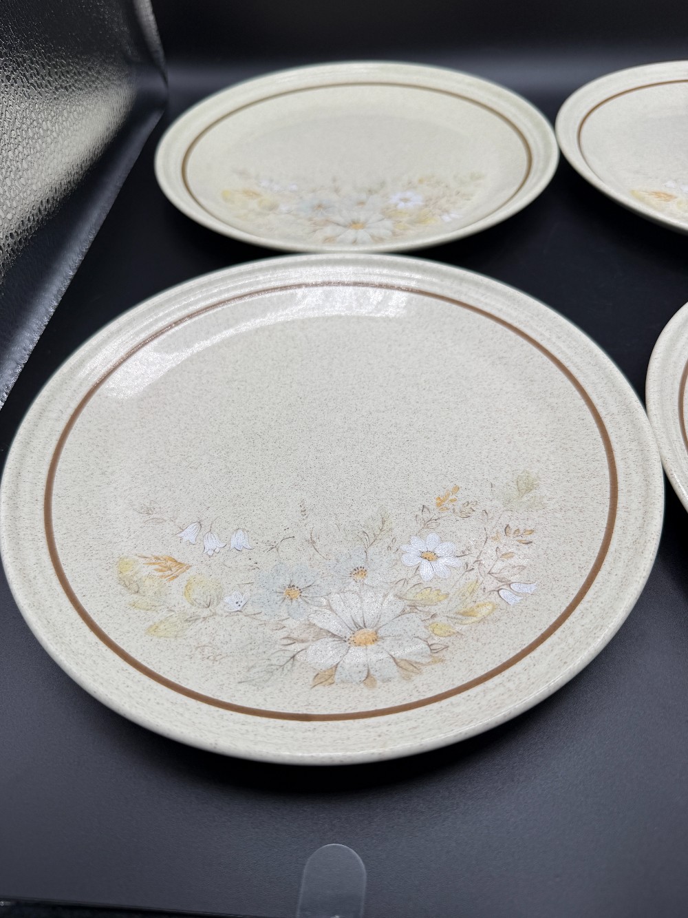 Royal Doulton Lambethware Florinda Plates - Set of 4 Retro Stoneware LS1042 Made in England Vintage