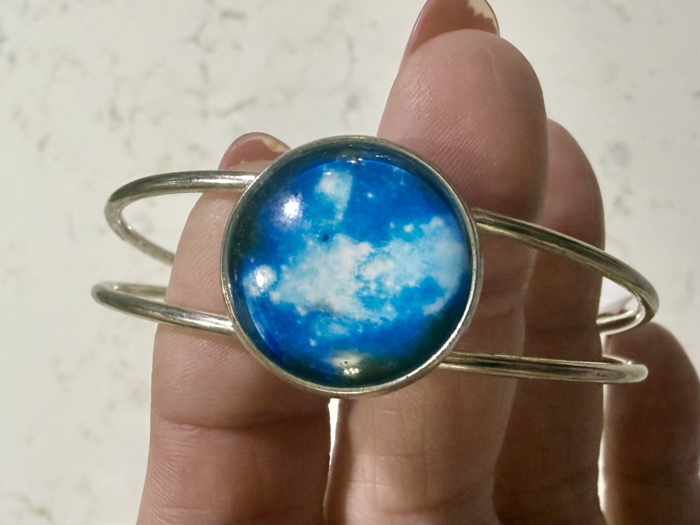 Cuff Bracelet - Celestial Medallion in Silver