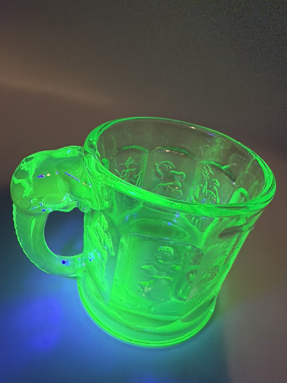 Uranium Glass Nursery Rhyme Mug