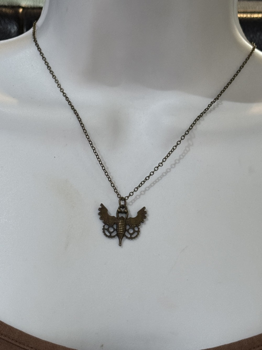 Pendant Necklace - Steampunk Insect in Bronze, Fly