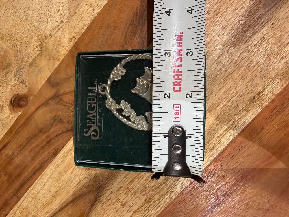 Vintage 1987 Pewter 3 Kittens Floral Basket Charm/Brooch