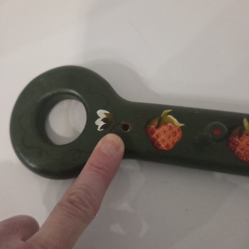 VTG Handpntd Wood Key Holder-As Is