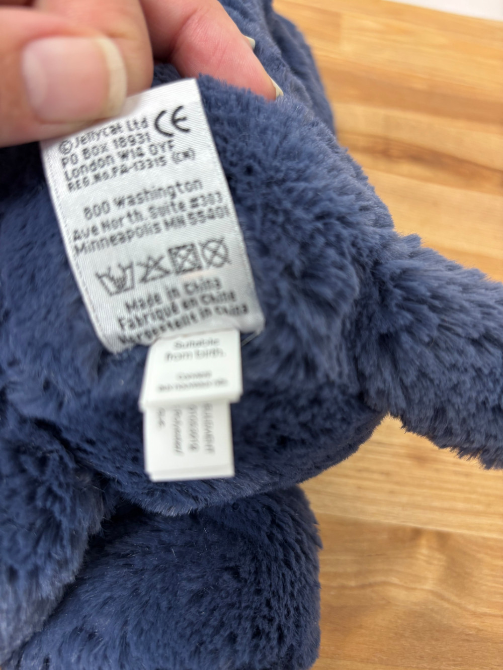 Jellycat London Navy Blue Bashful Elephant Plush Stuffed Animal – 12 Inch