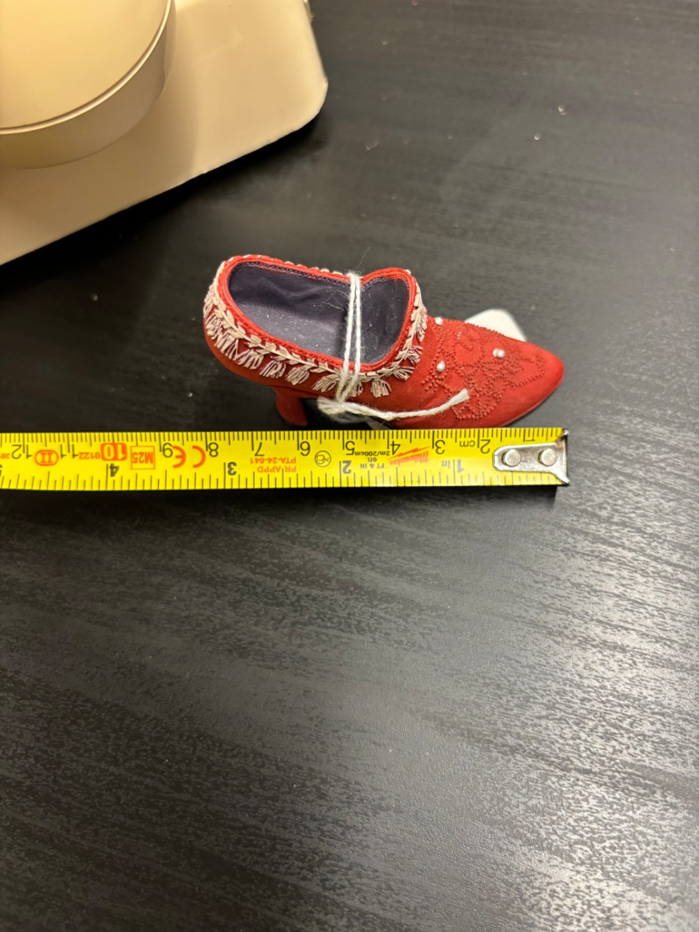 Shoe Miniature Red High Heel Bootie Decorative Miniature 3 in