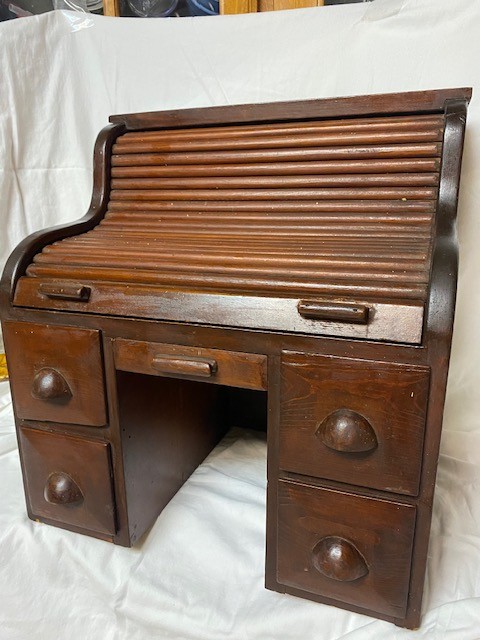Primitive Doll-size Roll Top Desk
