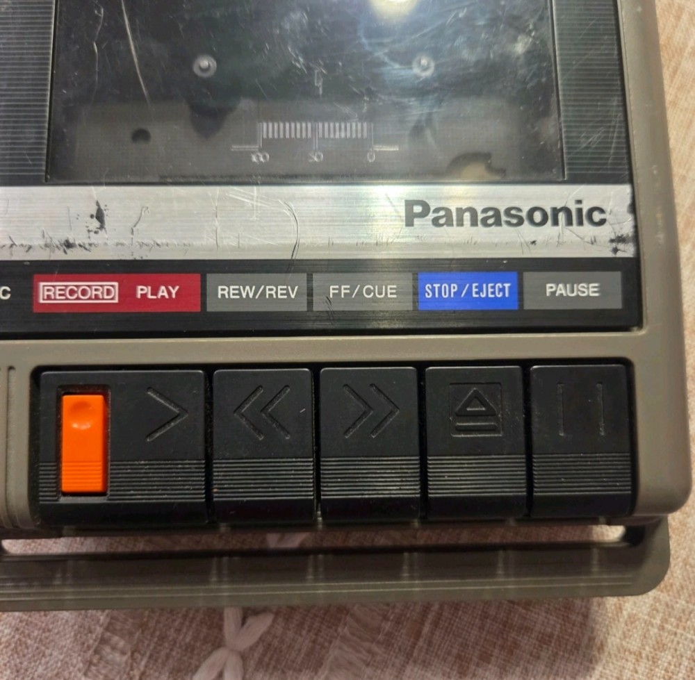 VTG Panasonic Portable Cassette Recorder Works! AS IS