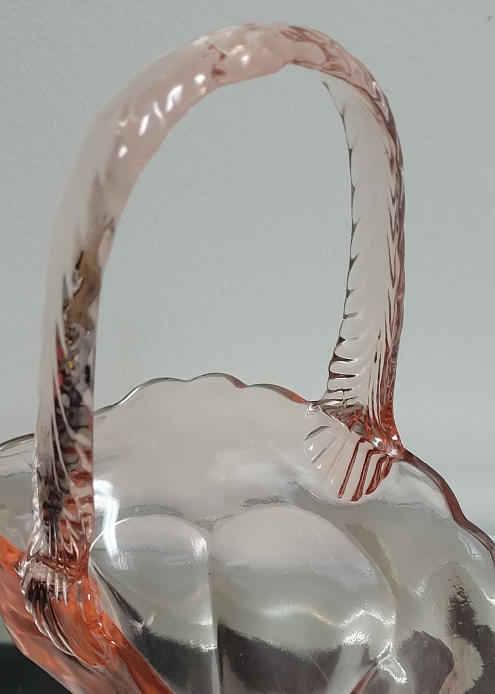 Westmoreland pink glass basket