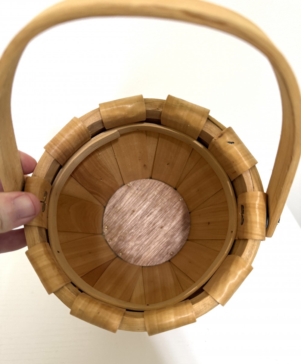 Bushel wood slat basket