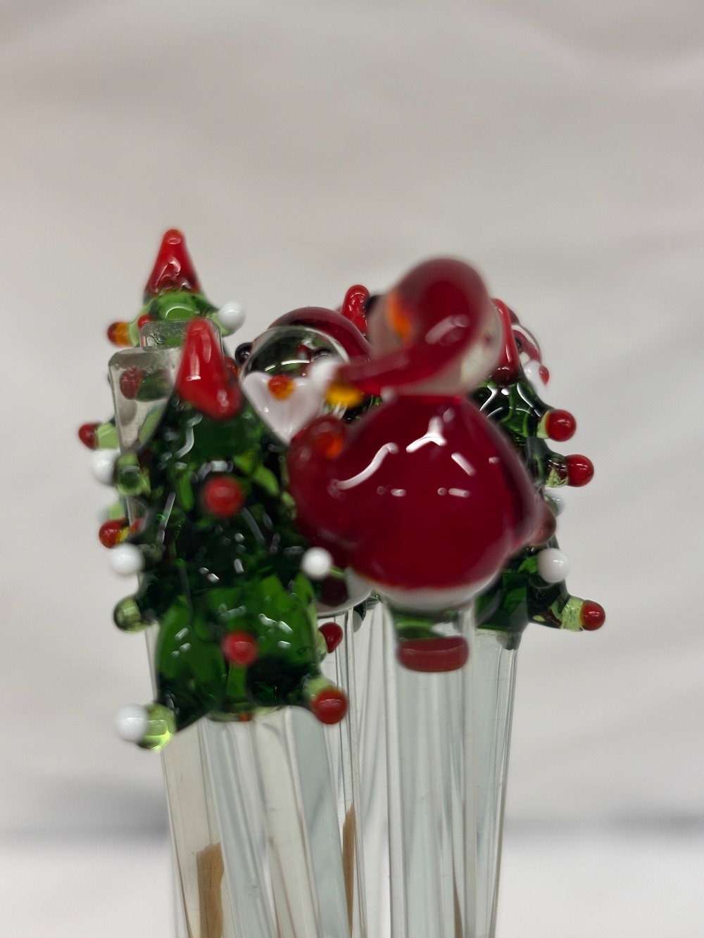 Barware glass swizzle sticks 8 Christmas & 3 plain (11)