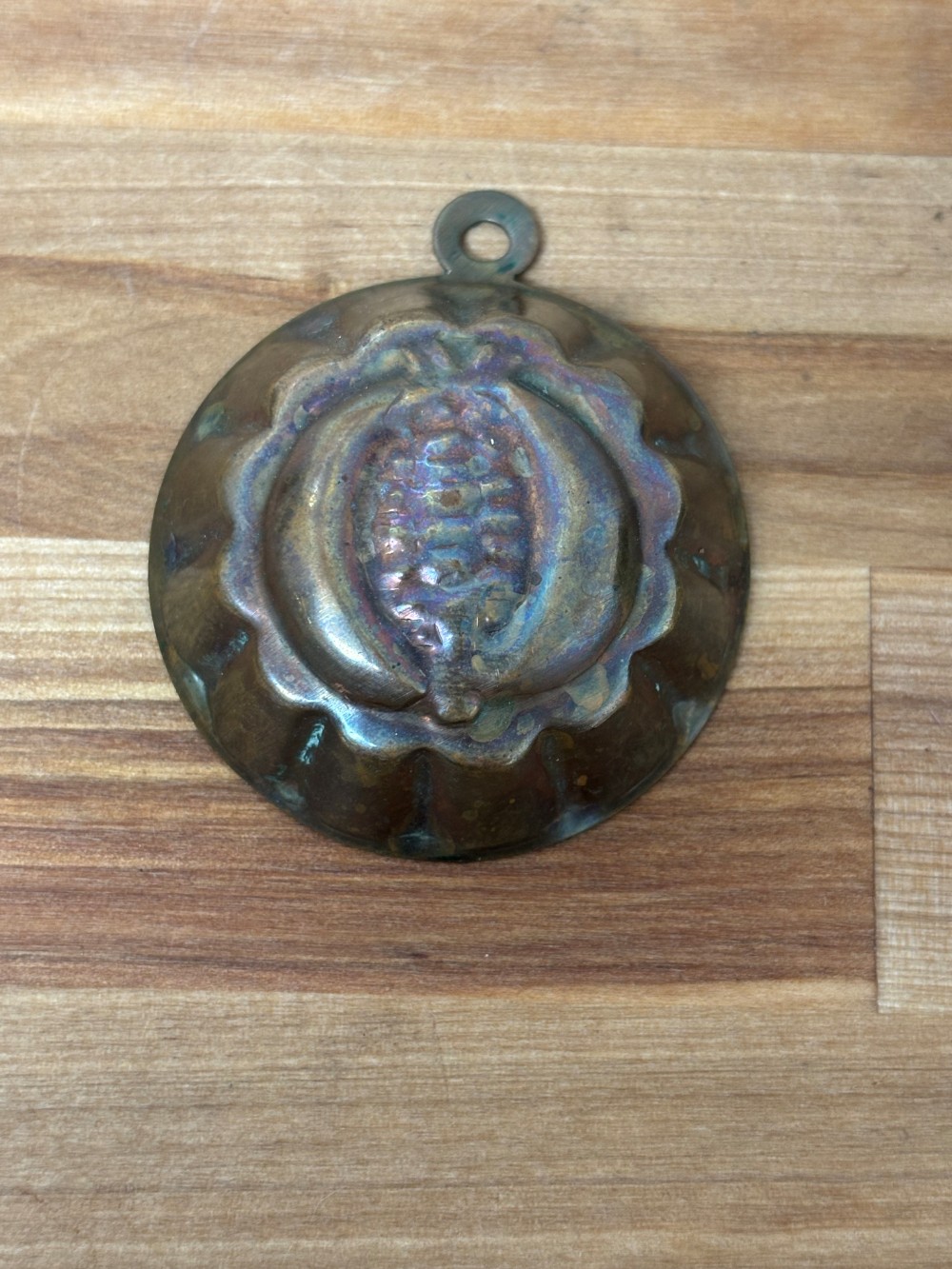 Miniature Vintage Pumpkin Mold Brass Metalwork  Wall Hanging Ornament 2