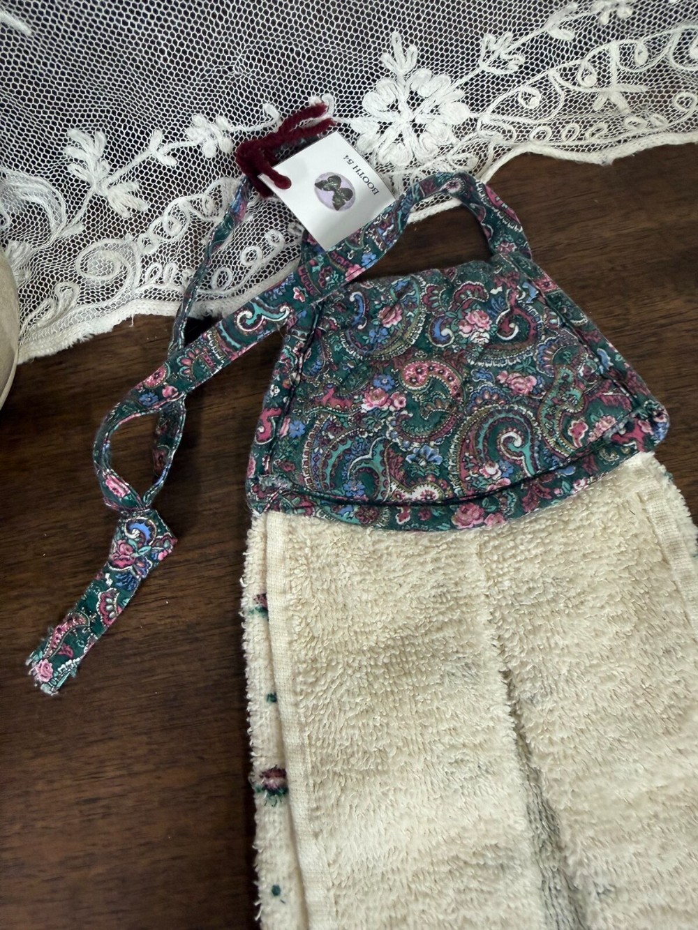 Christmas Tree Hanging Kitchen Towel with Paisley Top
