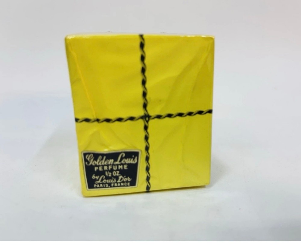 Perfume Louis D'Or Golden Louis 1/2 Oz Sealed Vintage Yellow Gift Box WS-12