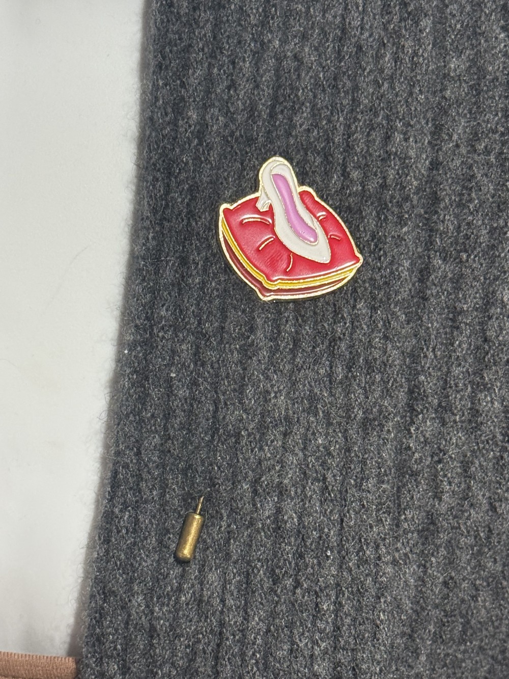 Hat Pin / Scarf Pin - Shoe on Pillow, Slipper, Cinderella, Lapel Pin, Hat Pins