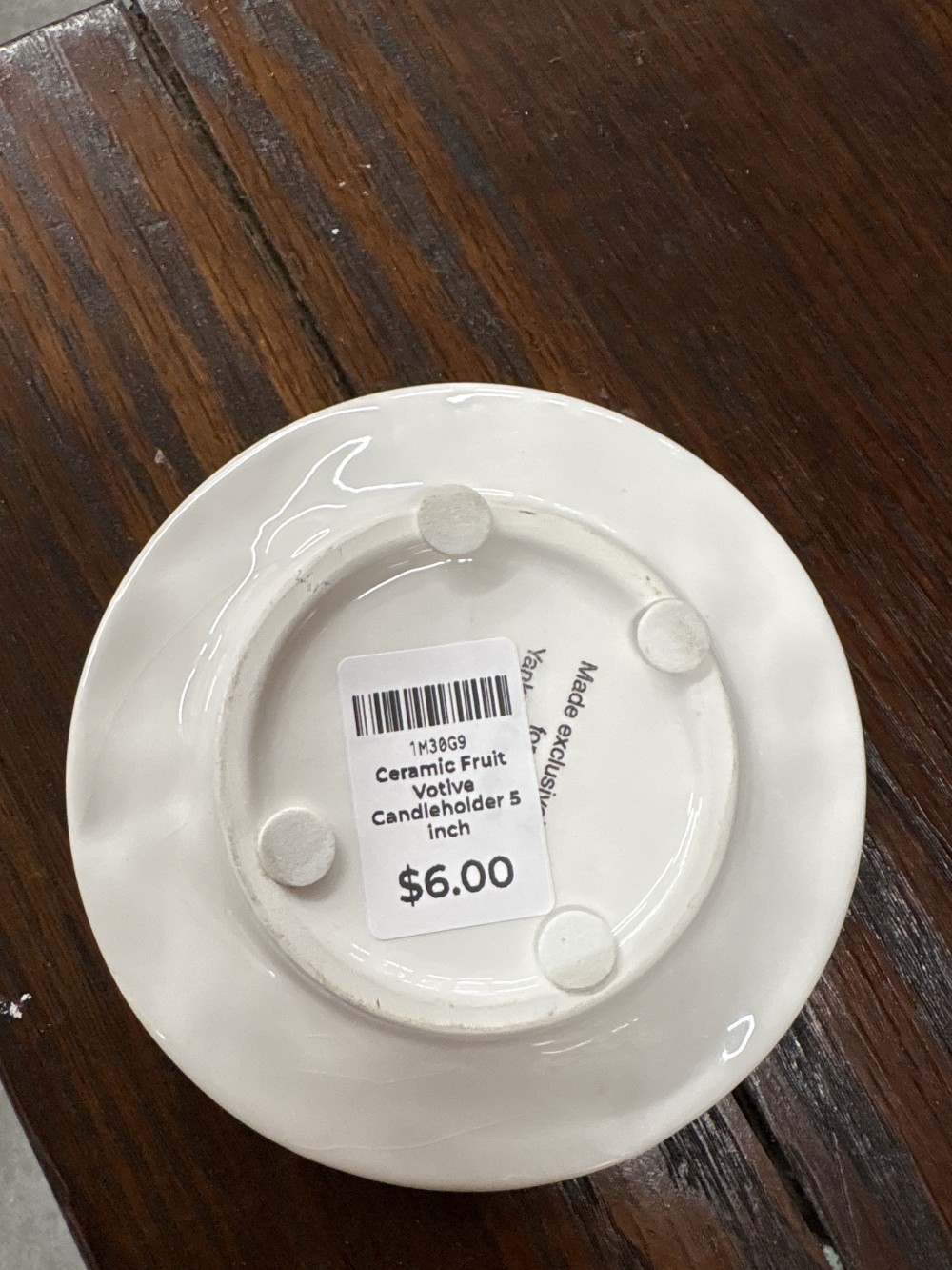 Ceramic Fruit Votive Candleholder 5 inch