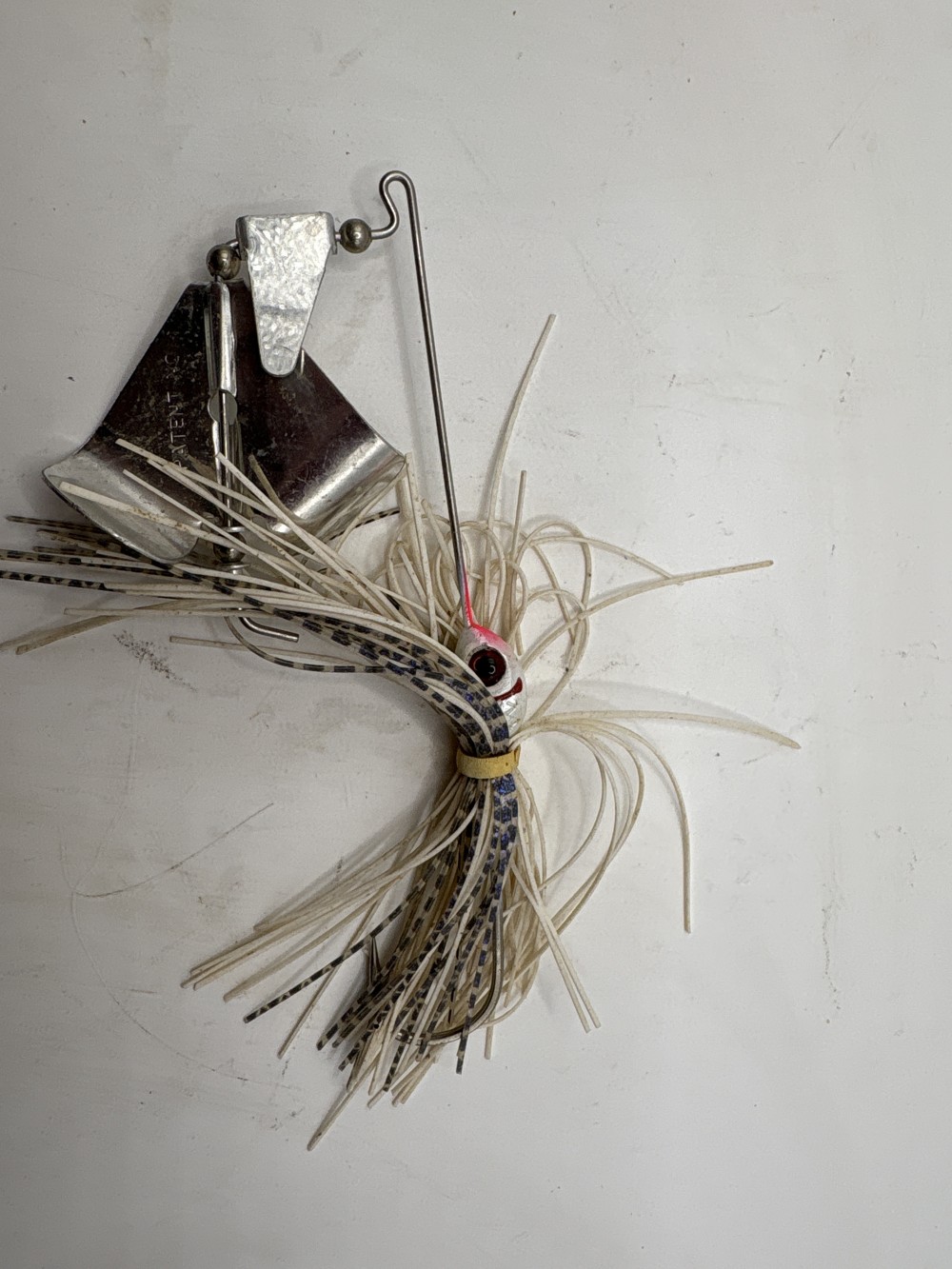 Red and White Buzzbait Vintage Used