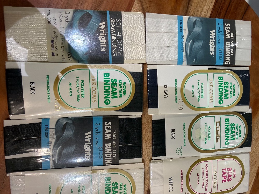 Lot of 12 Seam Binding and Hem Tape