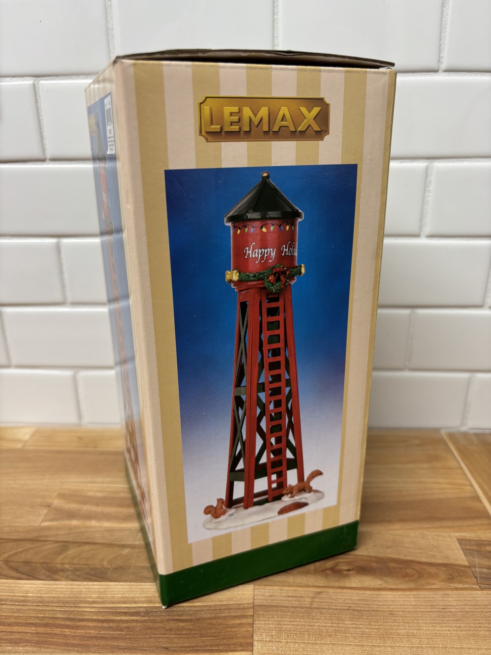 Water Tower Lemax Happy Holidays Christmas Village Table Accent 53211 Retired 2015