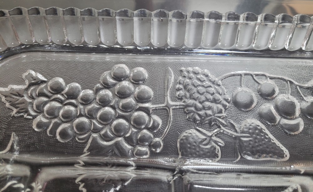 VTG Indiana Glass Crystal Happenings 5 section relish tray