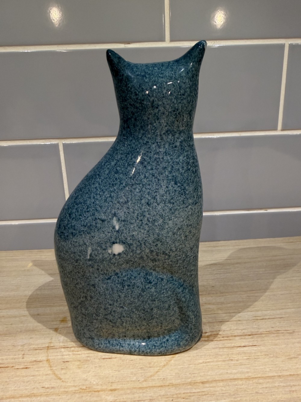 Vtg. UCGC Blue Spongeware Cat